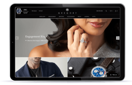 homepage of a fine jewelry eCommerce website backed by WordPress WooCommerce hosting