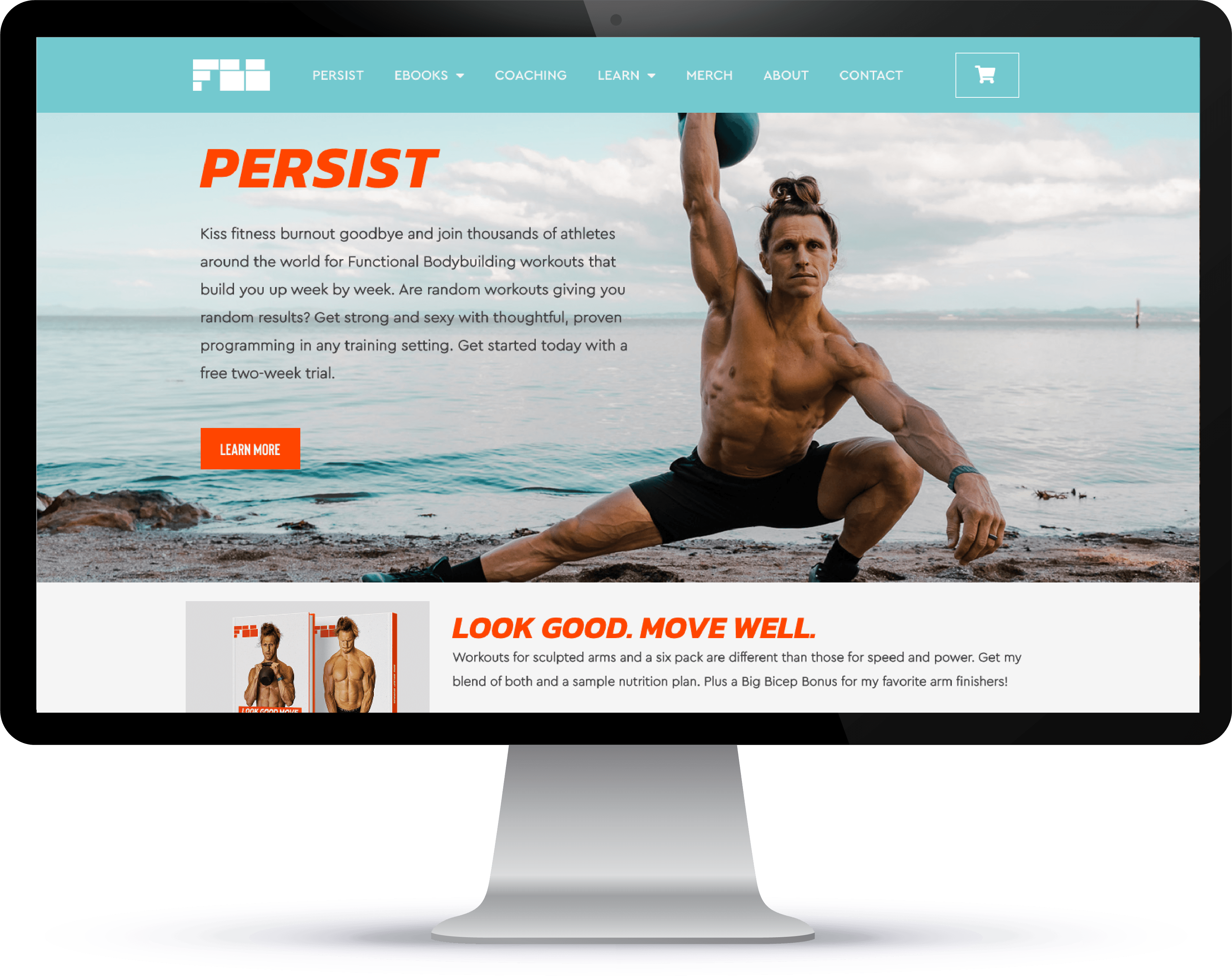 Functional Body Building homepage, a WP Engine WooCommerce customer