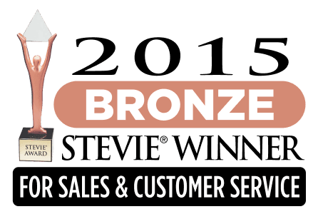 2015 Stevie award in Bronze for Sales and customer service