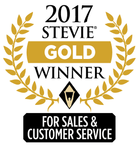 2017 Stevie award in Gold for Sales and customer service