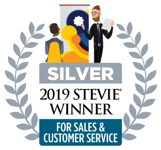 2019 Stevie award in Silver for Sales and customer service