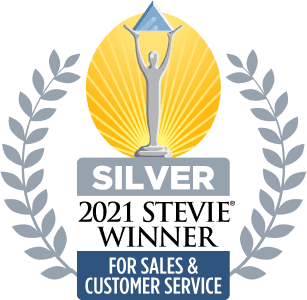 2021 Stevie award in Silver for Sales and customer service