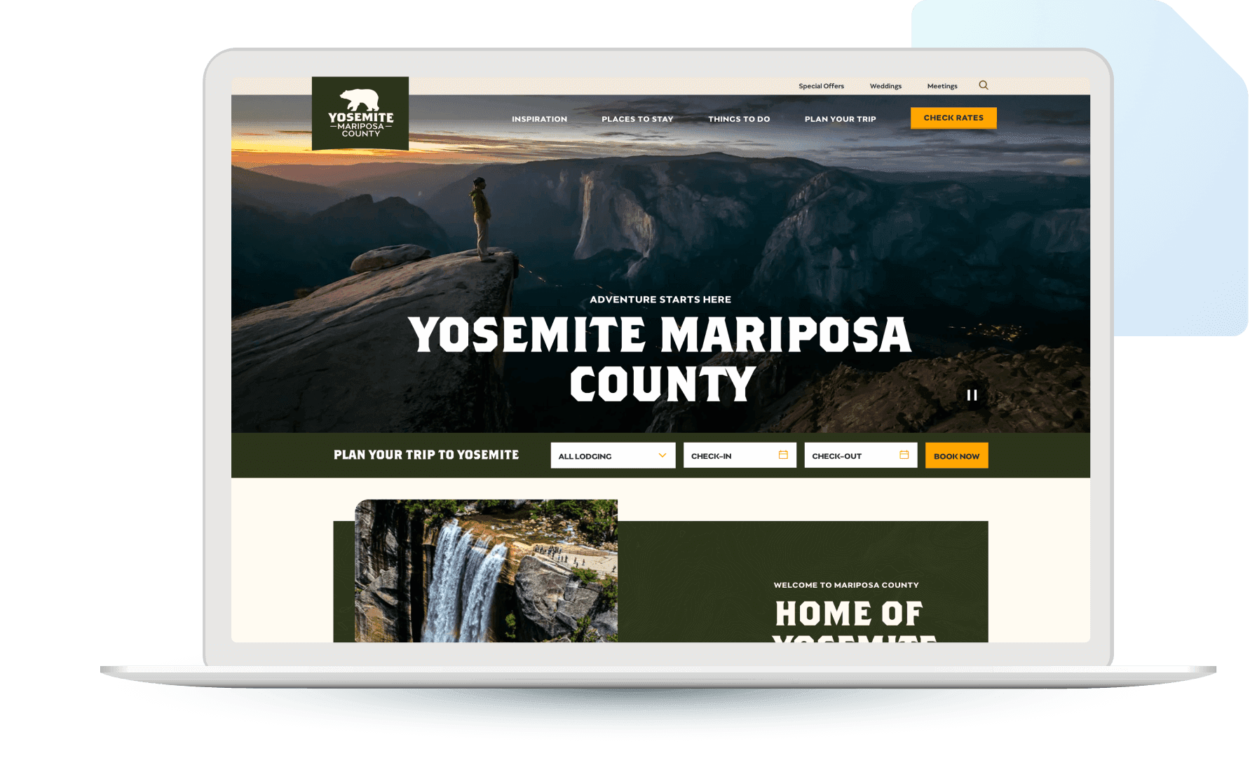 Laptop with website mockup