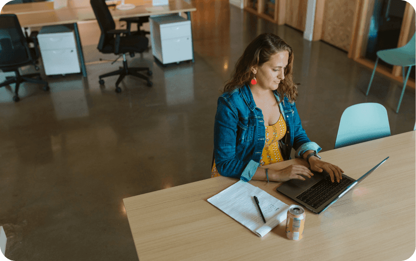 User working at a desk